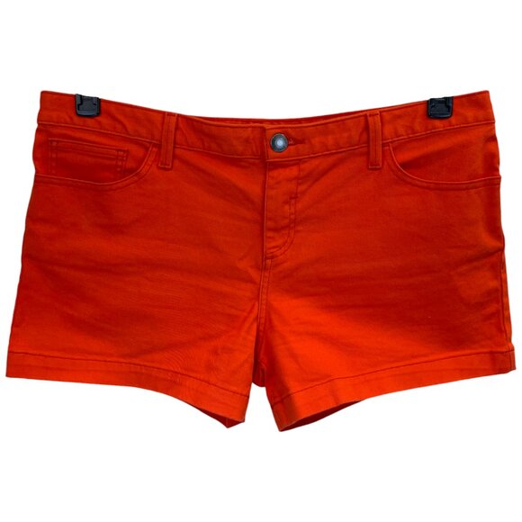Size 14 - CALVIN KLEIN JEANS - Red Denim Jean Shorts - Picture 1 of 11